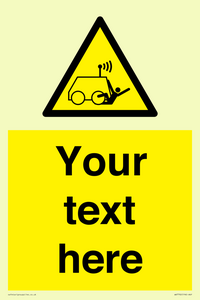 Custom warning run over by operator controlled machine